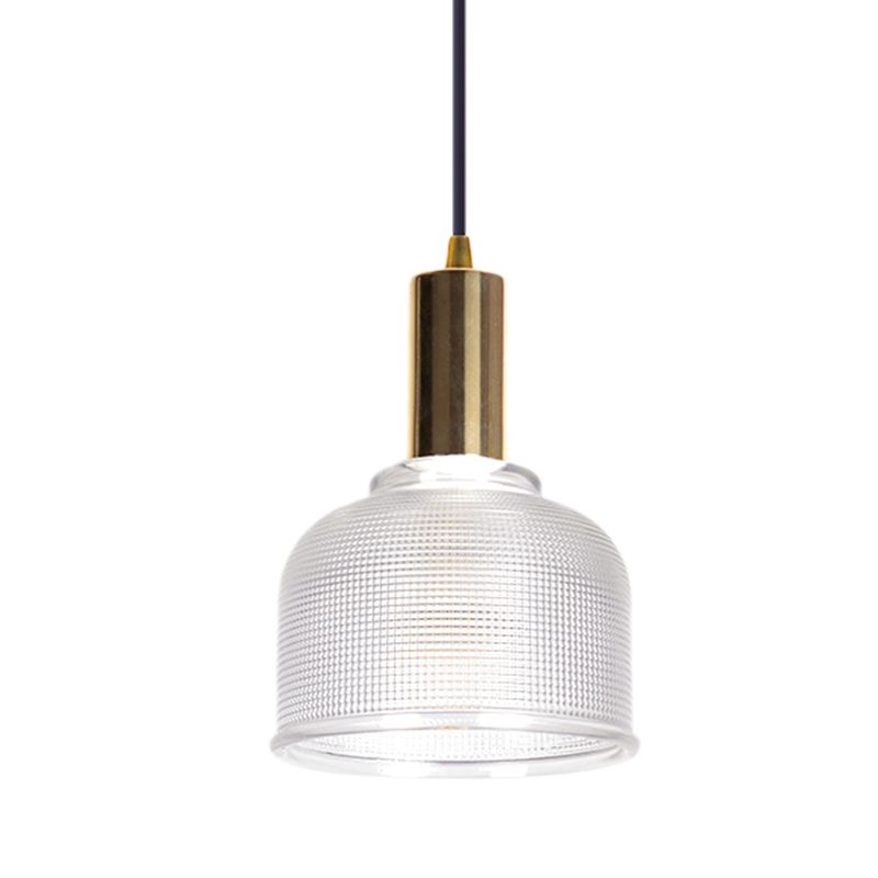 Dôme suspendu modernisme ambre / verre transparent 1 ampoule salon pendant éclairage