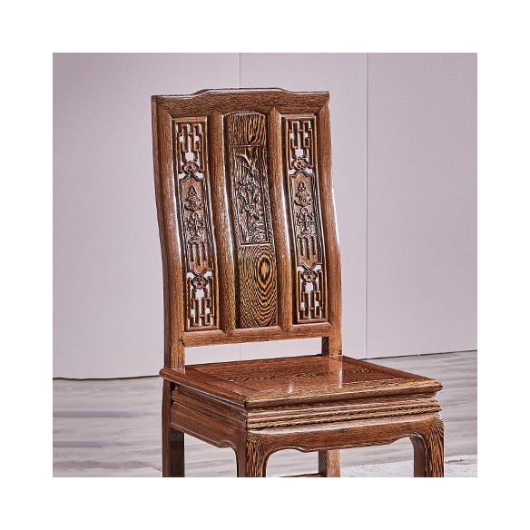 Traditional Style Solid Wood Dining Set with Fixed Rectangle Shape Table and 4 Legs Base