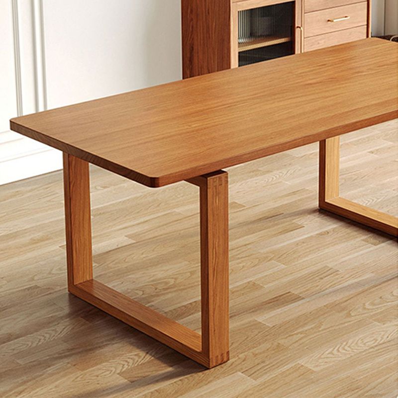 Glam Dining Wood Table Rectangle Table with Wooden Legs for Home Use