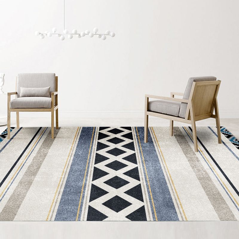 Exotic Multi-Color Boho Rug Polyester Seamless Geometric Pattern Rug Anti-Slip Pet Friendly Machine Washable Carpet for Room