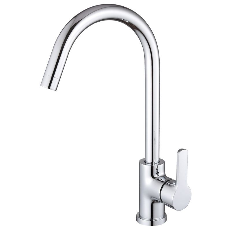 Contemporary Faucet Copper Single Handle High Arc Faucet for Kitchen