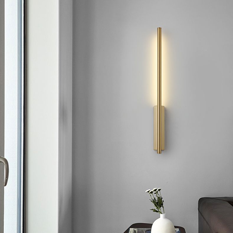 Sconce da parete lineare a 1 luce moderna illuminazione da parete in stile semplice in oro e cromo nero e ottone