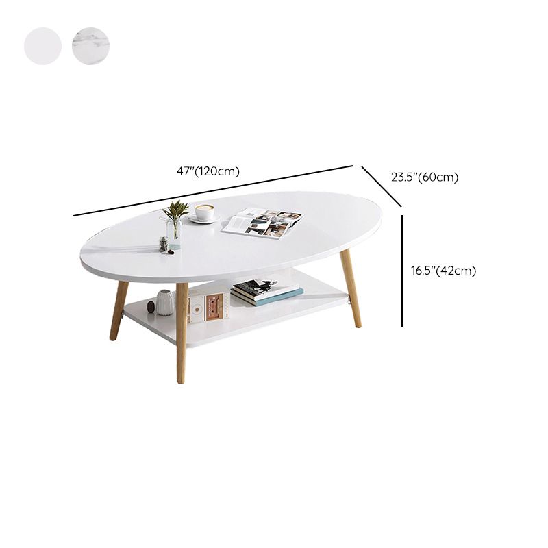 Wood Coffee Table No Distressing Single Coffee Table with Shelf