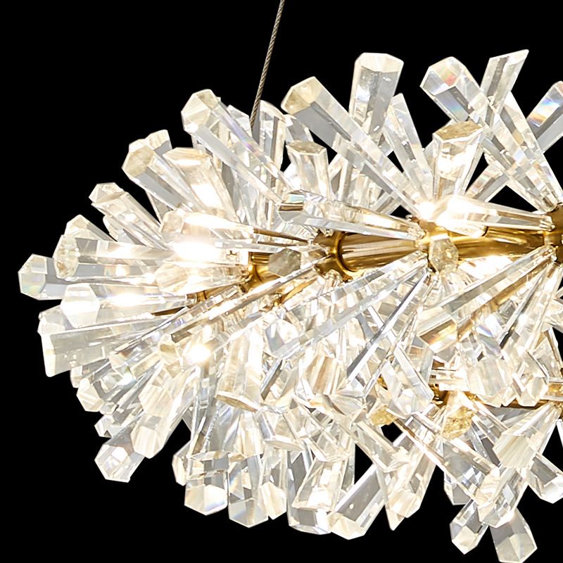 18 Köpfe Anhänger Lichtkit Einfacher Stil Ring Klar facettierte Kristallleuchter -Beleuchtung