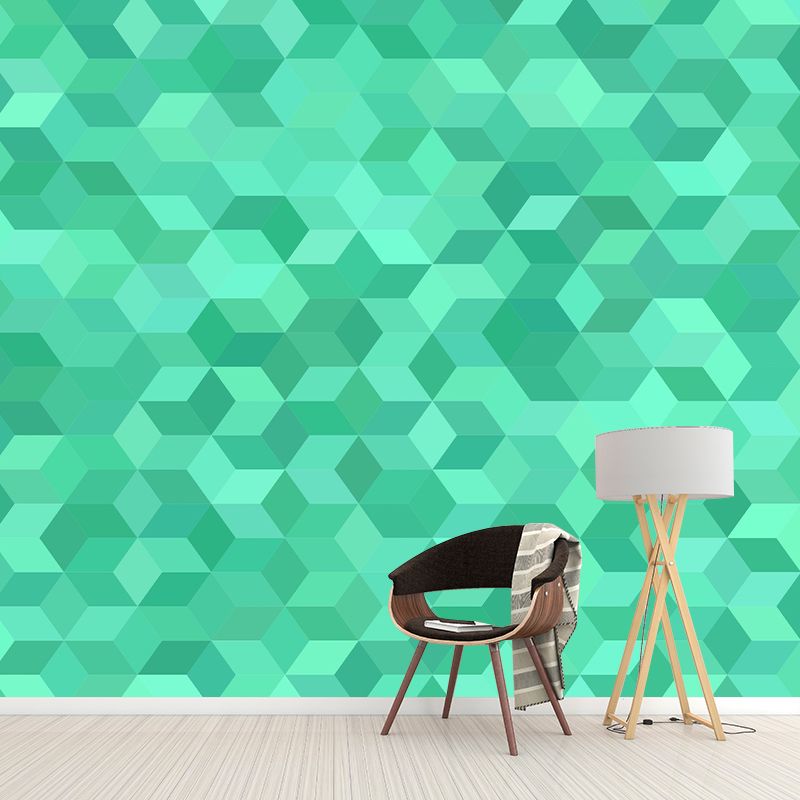 Geometric Pattern Illustration Wall Murals Modern Style for Living Room