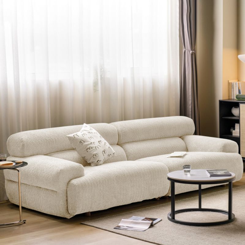 Tight Seat Foam Solid Color Wood Recessed Arm Sofa for Living Room