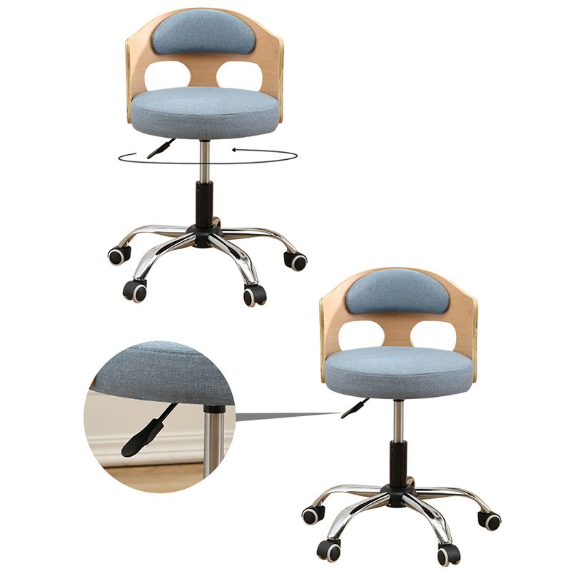 Contemporary Metal Barstool Faux Leather Round Seat Counter Stool with Swivel