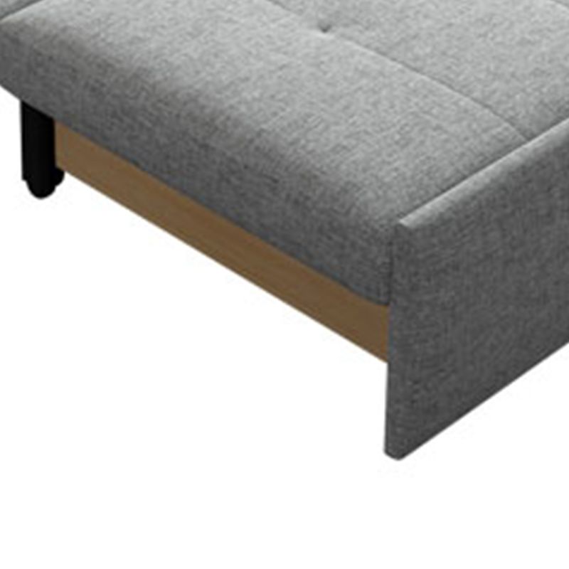 Storage Futon in Gray Modern Fabric Futon And Mattress with Pillows