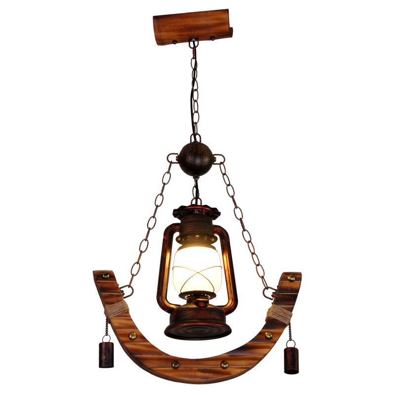 Anchor en bois style nautique suspension de la lampe rétro de la lampe rétro en forme d'éclairage de bulbe en forme pour le café