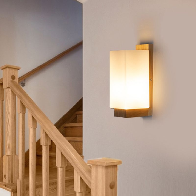 Wit rechthoekige wand sconce verlichting moderne stijl glazen wand gemonteerd verlichtingsarmatuur