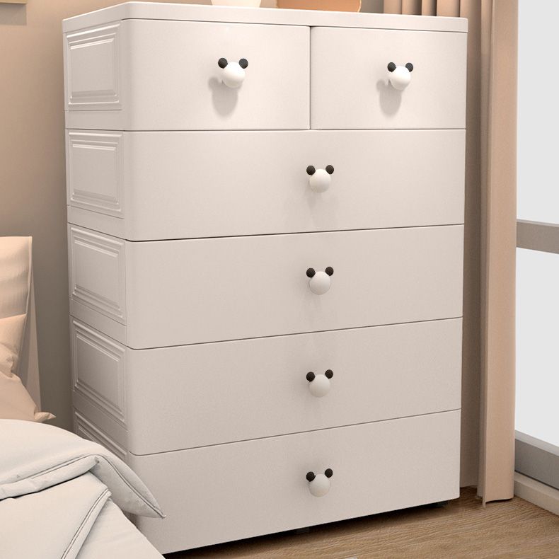 Plastic Matte Finish Non-Hanging Armoire Modern Storage Cabinet with Drawers