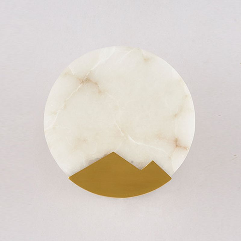 Modern Brass Wall Light Gold Round 8" High Wall Sconce Lamp for Bedroom