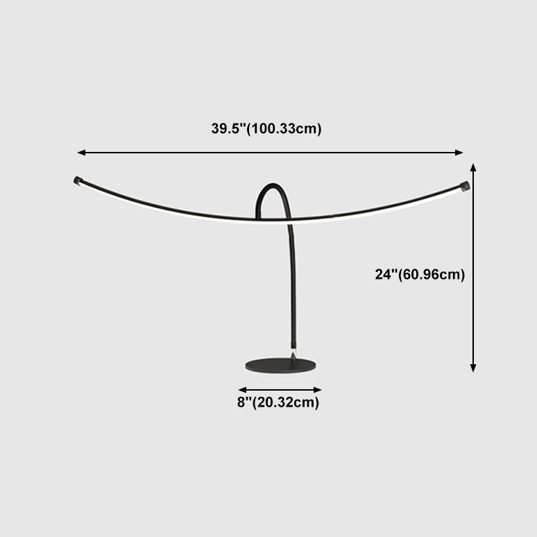 1 Light Linear Table Lighting Modern Style Metal Table Lighting for Bedroom