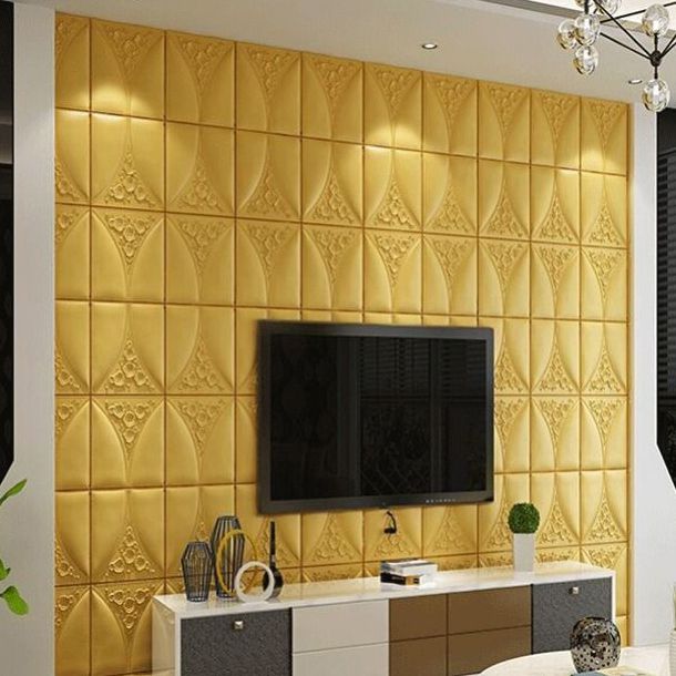 Modern Style Plastic Wall Panel Living Room Peel and Stick 3D Wall Paneling