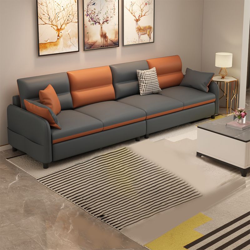 Contemporary Fabric Loose Back Sofa 29.53"High Pillow Top Arm Sofa with Storage