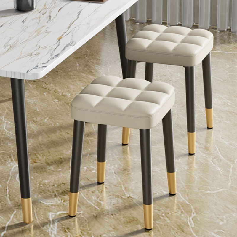 Modern Square Standard Leather Standard with Black Legs for Home