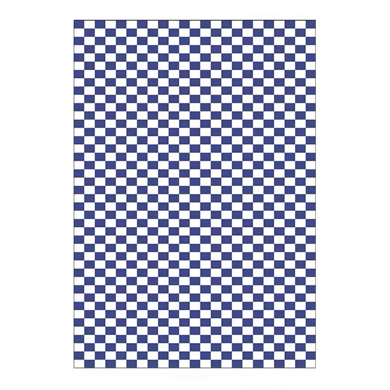 Green Modern Rug Polyester Grid Rug Stain Resistant Rug for Living Room