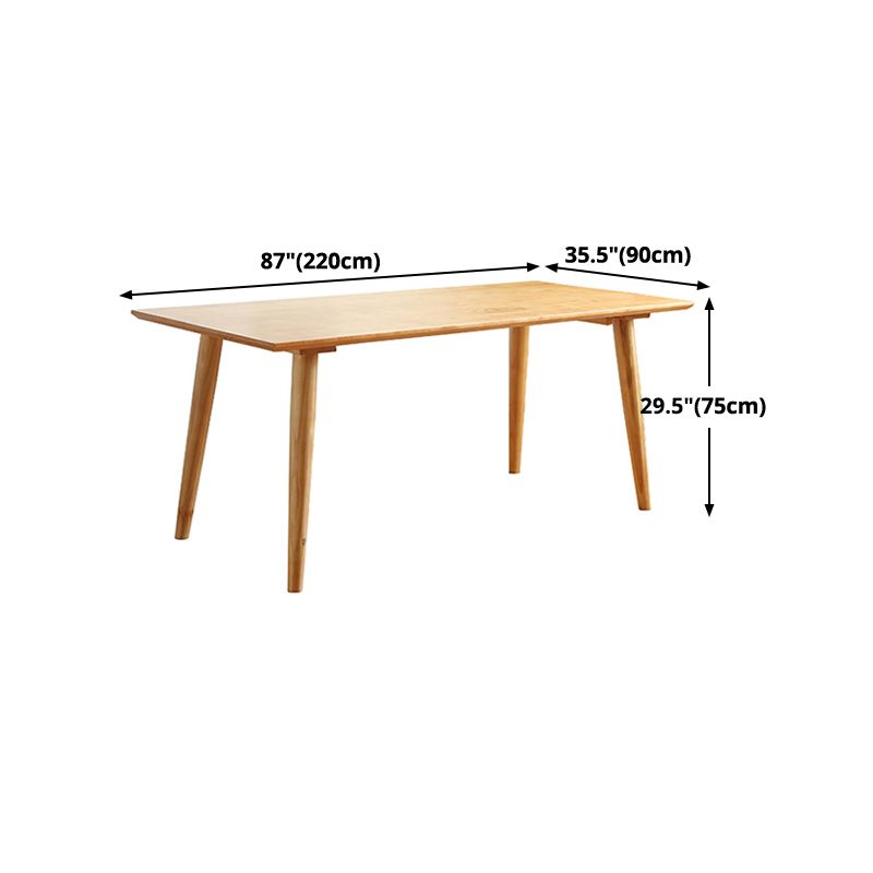 Solid Wood Dining Table Modern Brown Dining Table with 4 Legs