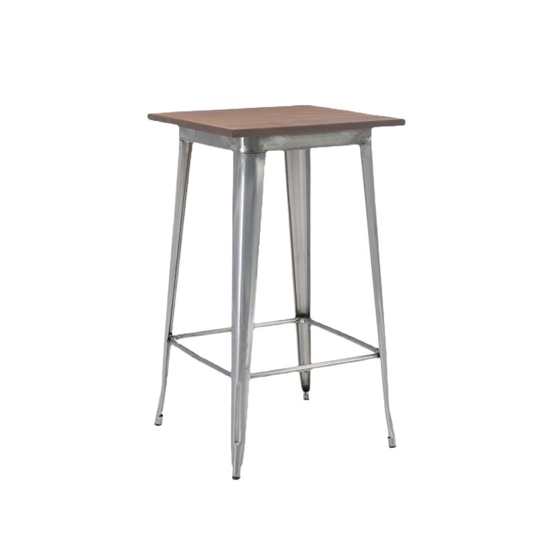 Industrial Pub Table Solid Wood Bar Height Bar Table for Cafe and Breakroom