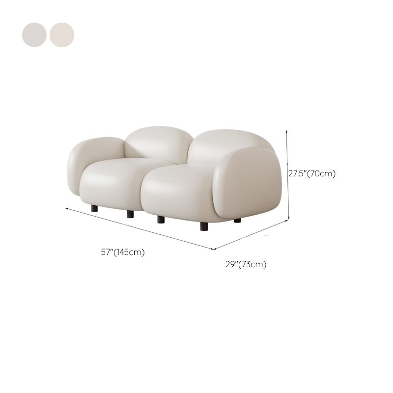 Glam Seating Square Arm White Cushions Standard Living Room Settee