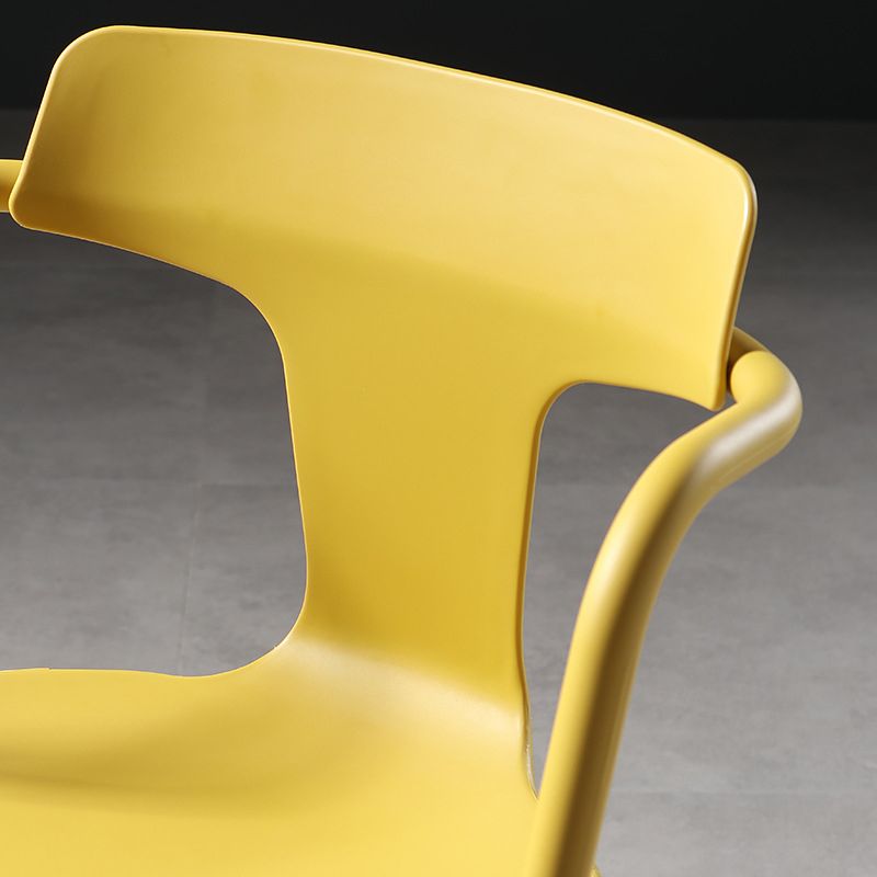 Open Back Dining Side Chair Contemporary Plastic Dining Arm Chair