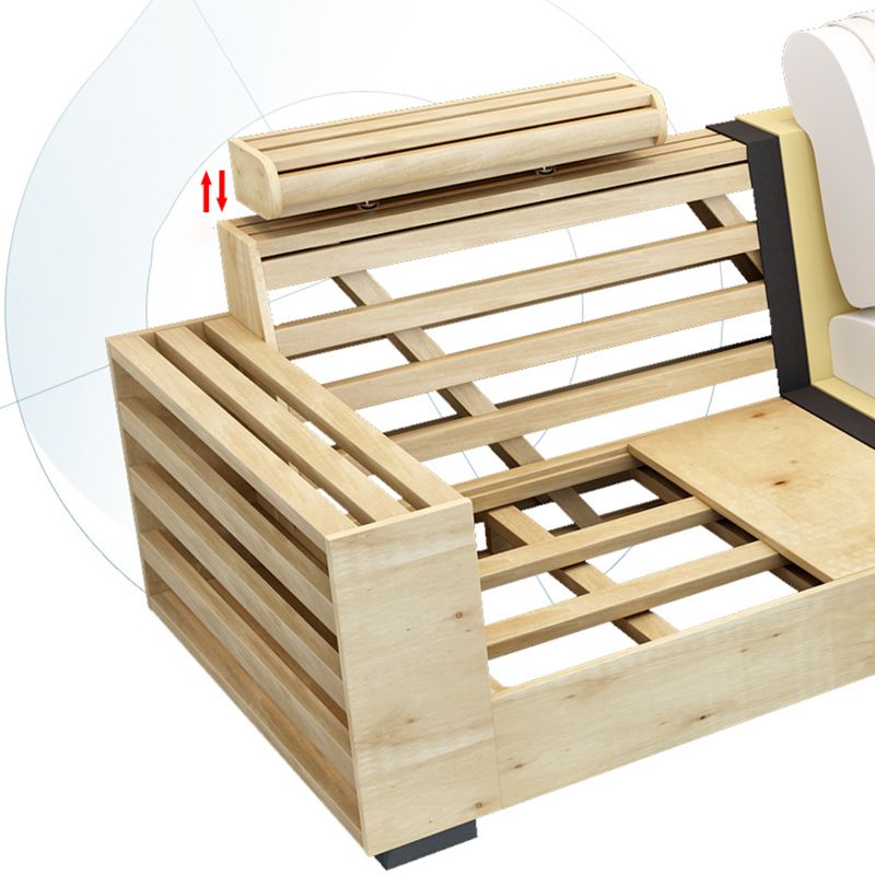 Square Arms Sectional 106.3 "L Sofá de espalda de altura con almacenamiento para apartamento