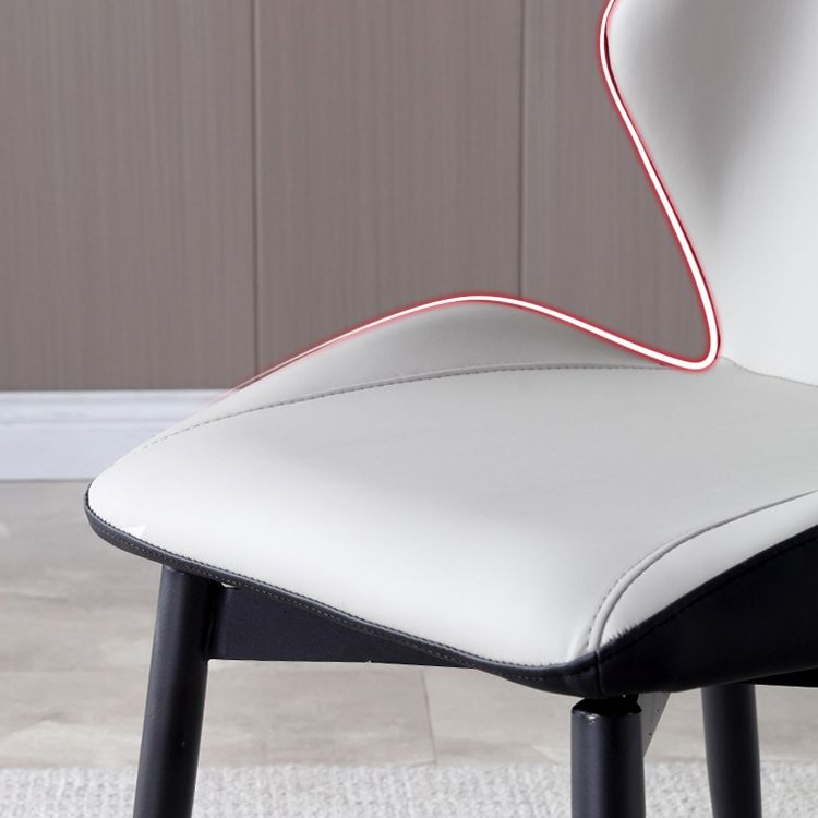 Silla lateral interior contemporánea Wingback Silla de comedor tapizada de metal
