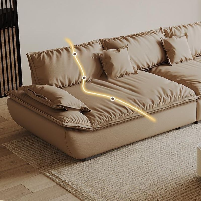 Contemporary Faux Leather Pillow Top Arm Pillows Living Room Seating