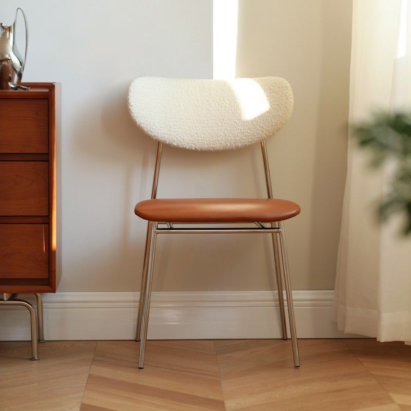 Contemporary Indoor Side Chair Silver Legs Open Back Dining Chair
