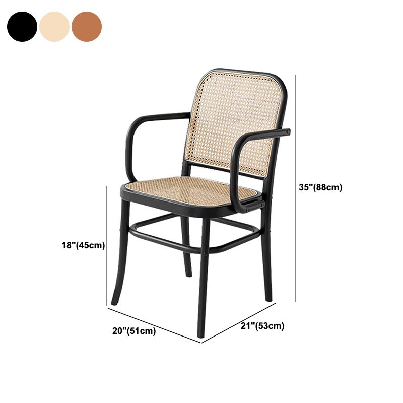 Traditional Dining Chair Solid Wood Cane Back Dining Room Chair