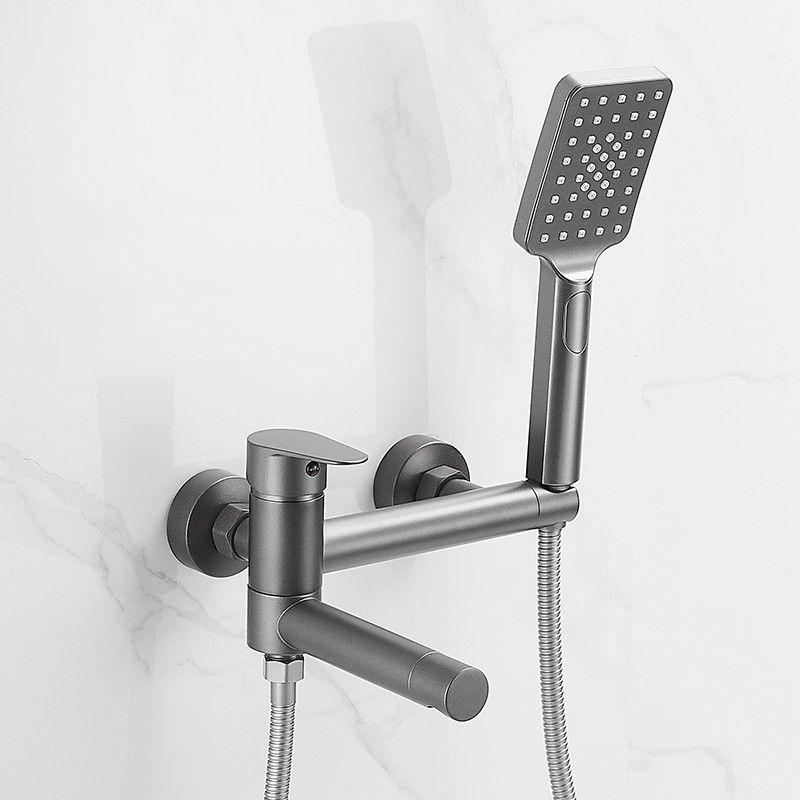Wall Mounted Metal Tub Filler Low Arc Single Handle Tub Faucet Trim