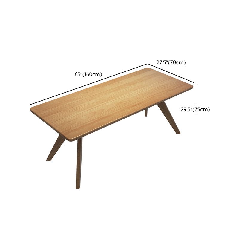 Industrial Style Dinette Table Solid Wood Rectangle Dinner Table in Brown