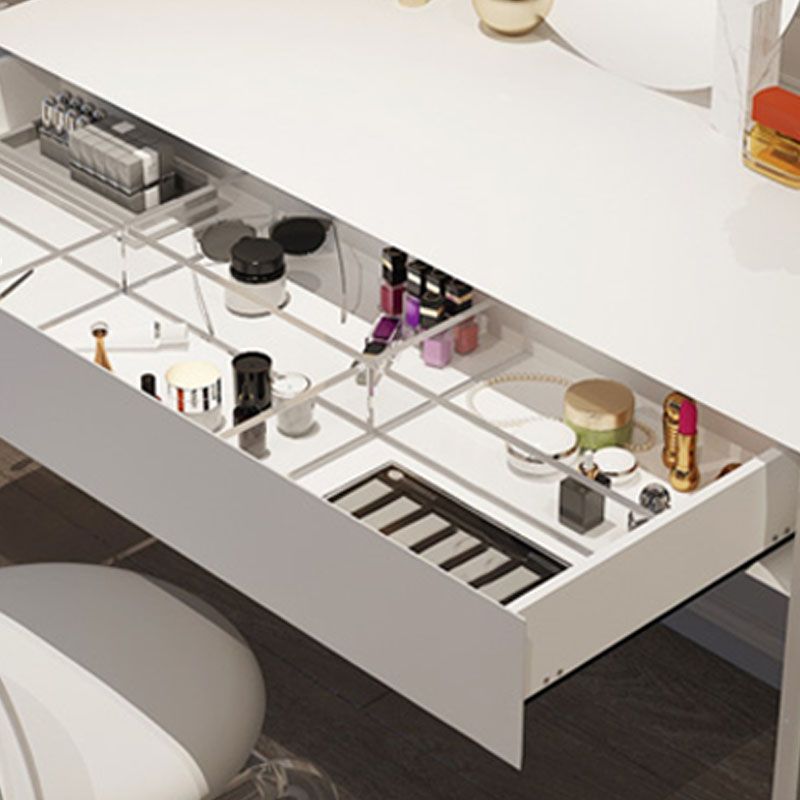 Modern Engineered Wood Makeup Dressing Table Stool Black/ White