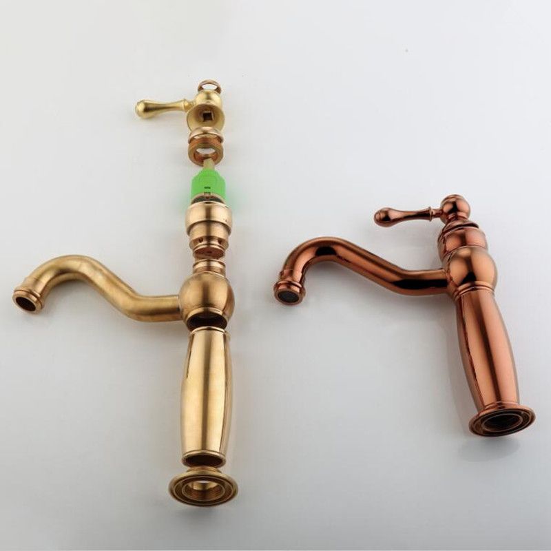 Traditional Centerset Faucet Lever Handles Gooseneck Arc Solid Brass Faucet