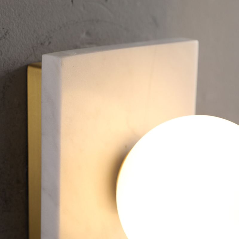 Modern Marble Wall Light Geometric Shape Wall Sconce with Glass for Living Room