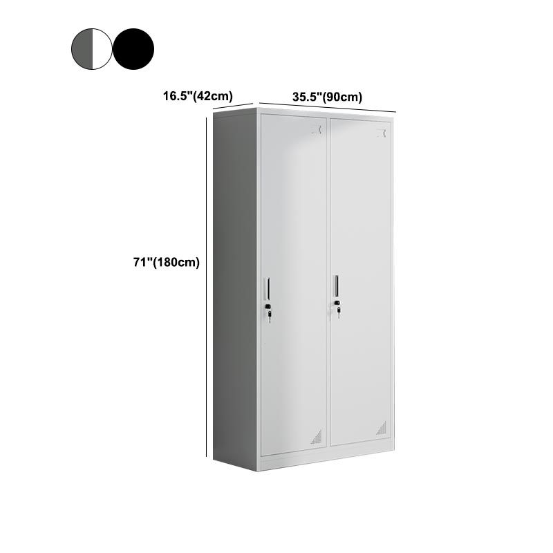 Metal Matte Finish Wardrobe with Hinged Door Modern Style Storage Cabinet