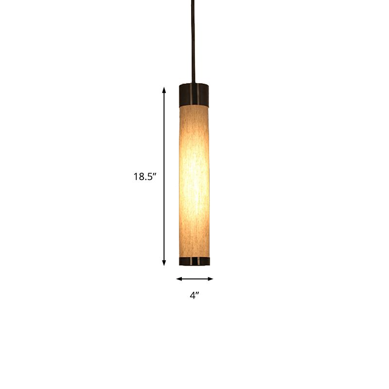 Luz de techo colgante de tubo negro tela tradicional 1 lámpara colgante de dormitorio ligero