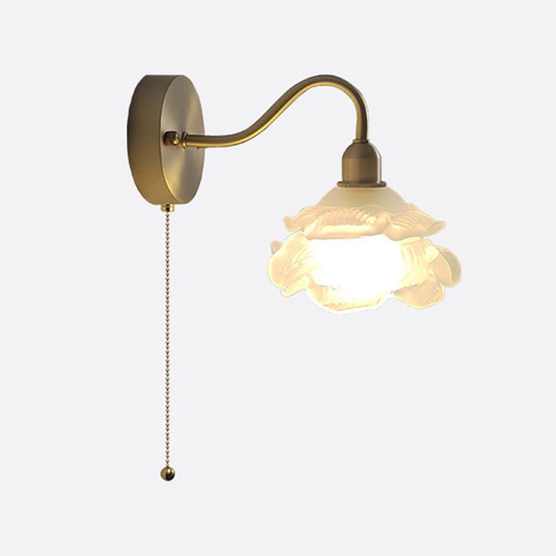 Flower Wall Light Sconces Modern Glass 1 Light Wall Mounted Lamp for Bedroom