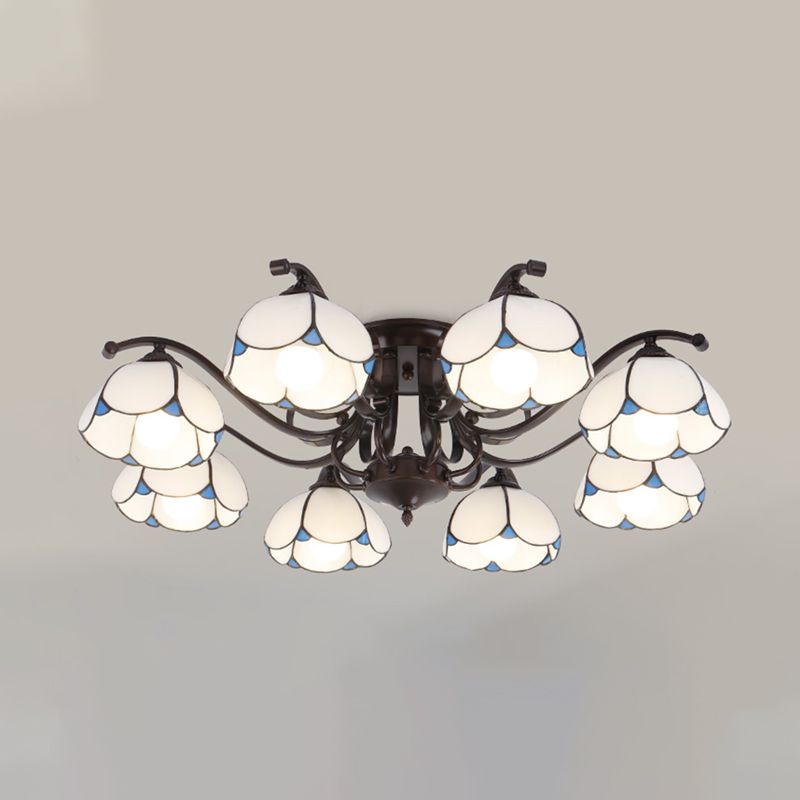 Tiffany Tiffany 3/6/8 3/6/8 Gris / blanc / bleu semi Flush Mount Light