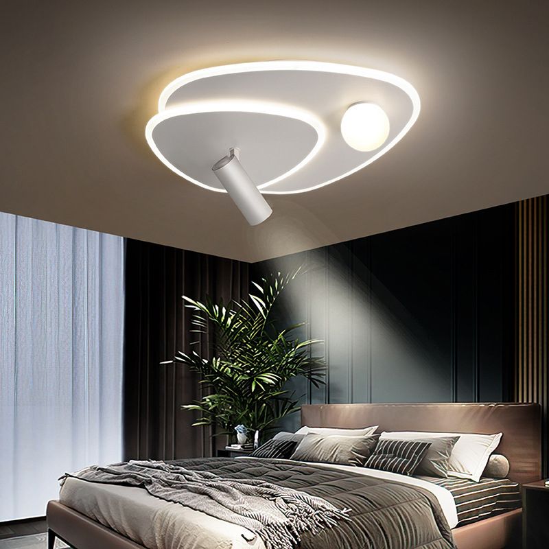 Geometric LED Flush Mount Iron and Acrylic Ceiling Flush with Spotlight
