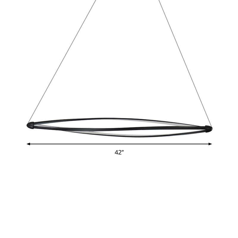 Kit de lampe suspendue en spirale Pendentif à plafond noir à LED moderne dans la lumière chaude / blanc / naturel