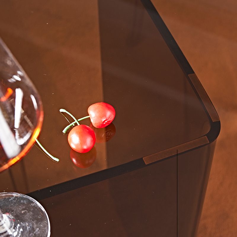 Glass Contemporary Free Form Dining Table Clear Glass Top Table for Dining Room