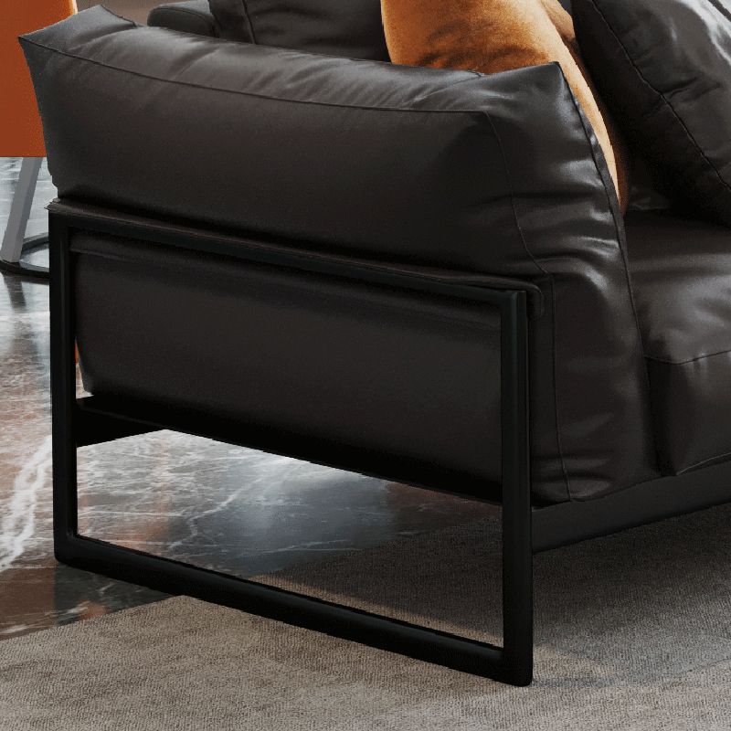 Echt lederen klassieke industriële bank 33.46 "Hoge vierkante arm bank en bolster kussens