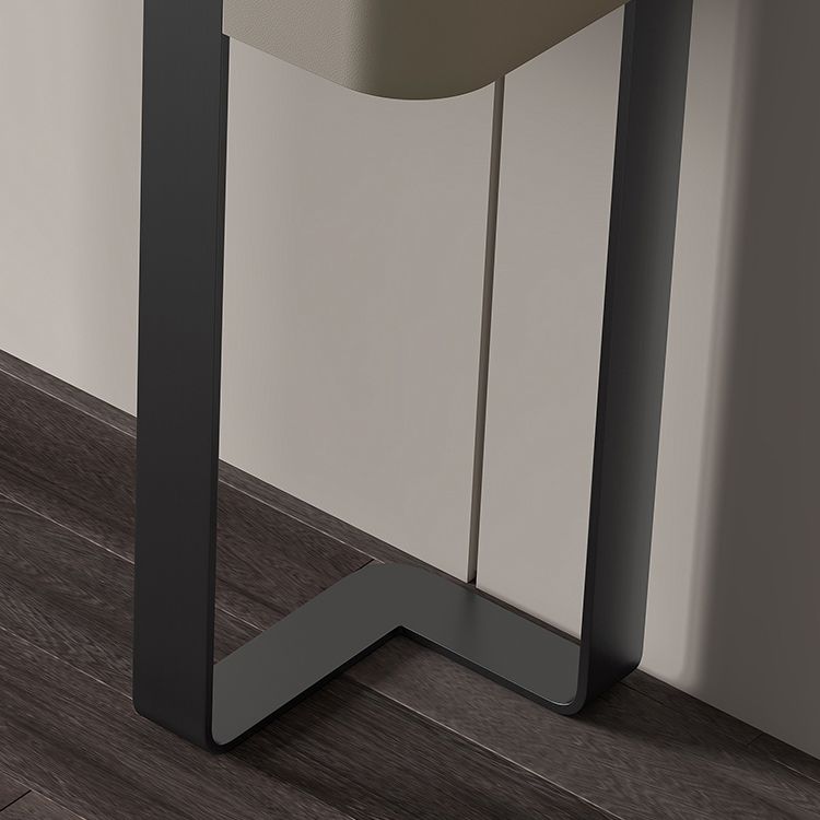 Stone Half Moon Console Table Glam 33.46-inch Tall Accent Table