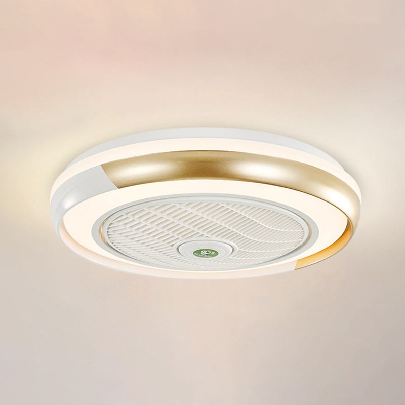 19,5 "breite Macaron Runde 5 Klingen Deckenventilator Lampe Acryl Kinder Schlafzimmer LED Semi Flush Light, Fernbedienung