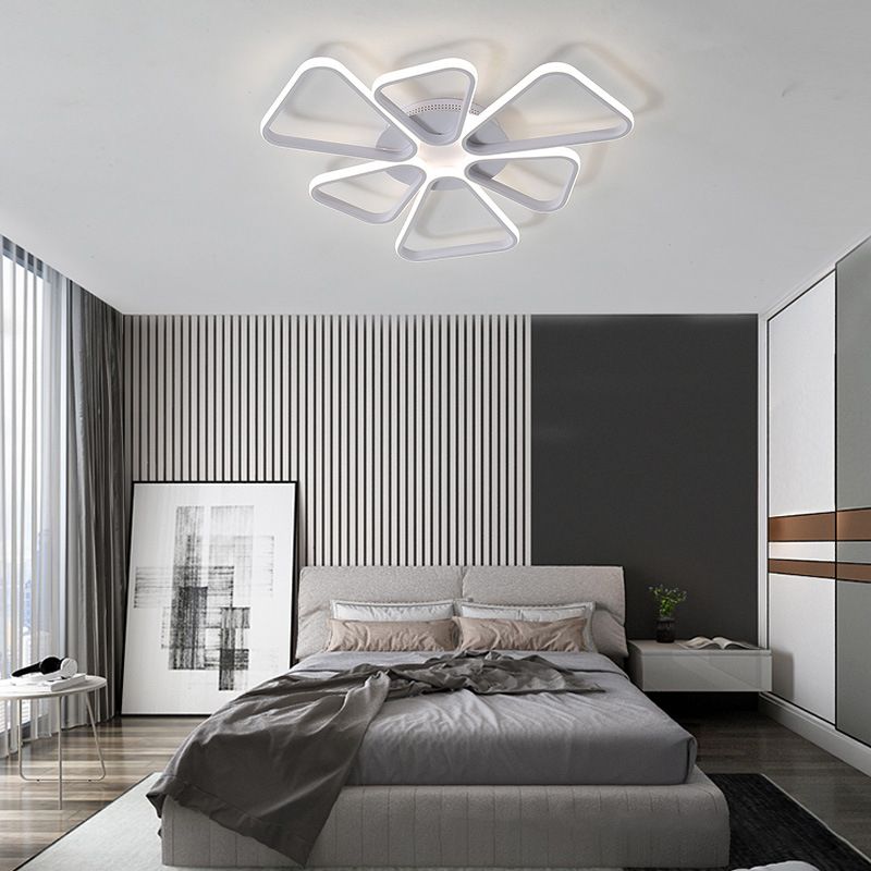 Eenvoudig bruin/wit plafond licht bloemen vorm acryl warm/witte verlichting LED flush mount licht voor de kamer van het kind