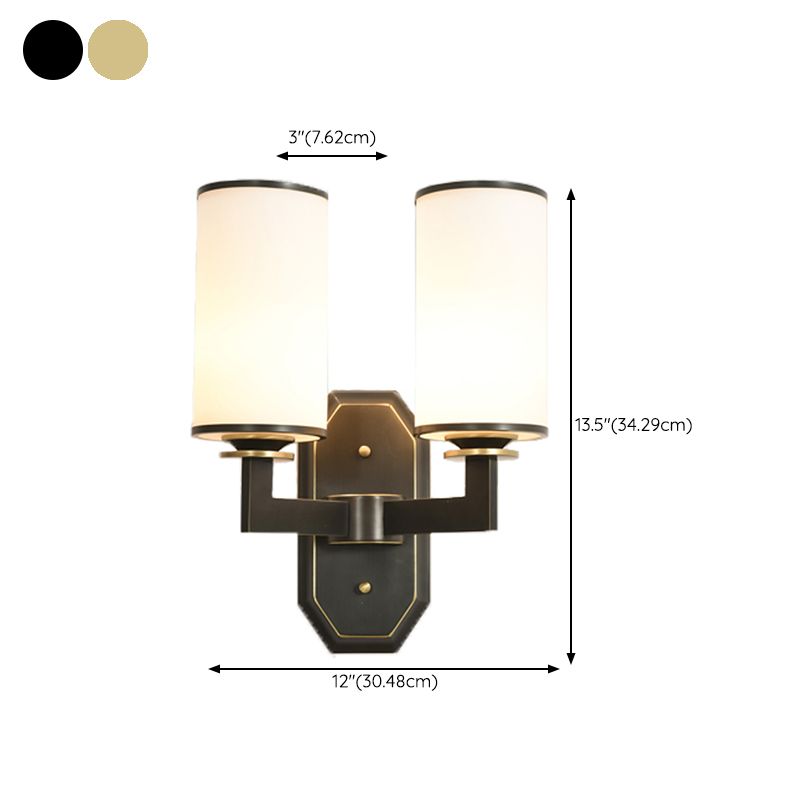 Cylinder Shape Glass Vanity Lamp Modern Style 1/2 Light Vanity Light Fixture