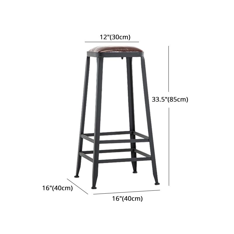 Iron Bar and Counter Stool Industrial Indoor Vintage Brown Counter Height Stools