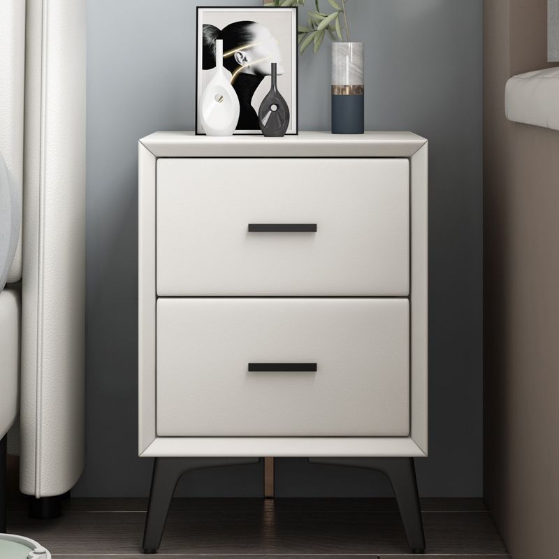 Modern Slate Top Night Table Bedroom 2 Drawers Night Stand with Legs