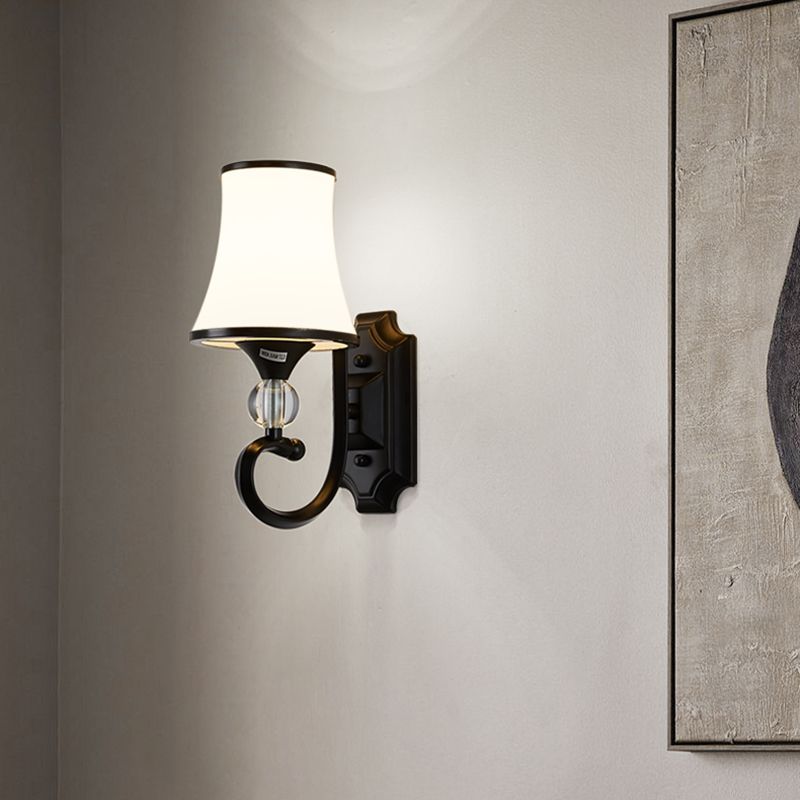 1-Licht geometrische Wandleuchten moderne einfache Style-Glas-Wandbeleuchtung in Schwarz